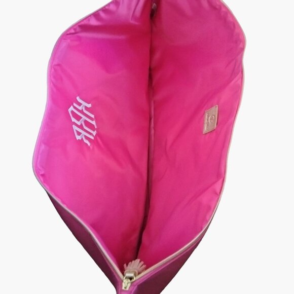 Marleylilly Confetti Weekender Bag Pink Glitter Monogram KRR Large New - Picture 3 of 8